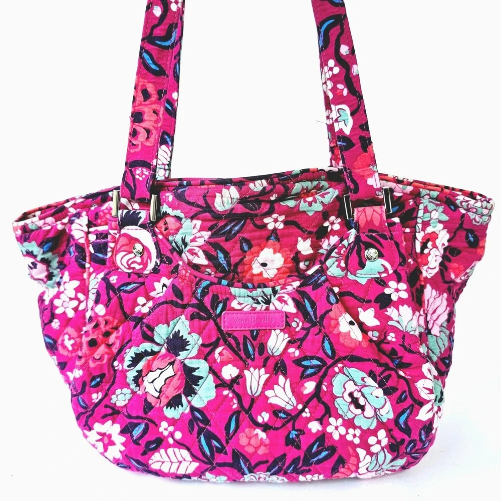 Vera Bradley Floral Quilted Shoulder Bag Pink‎ Cottagecore Preppy Pixie Blooms